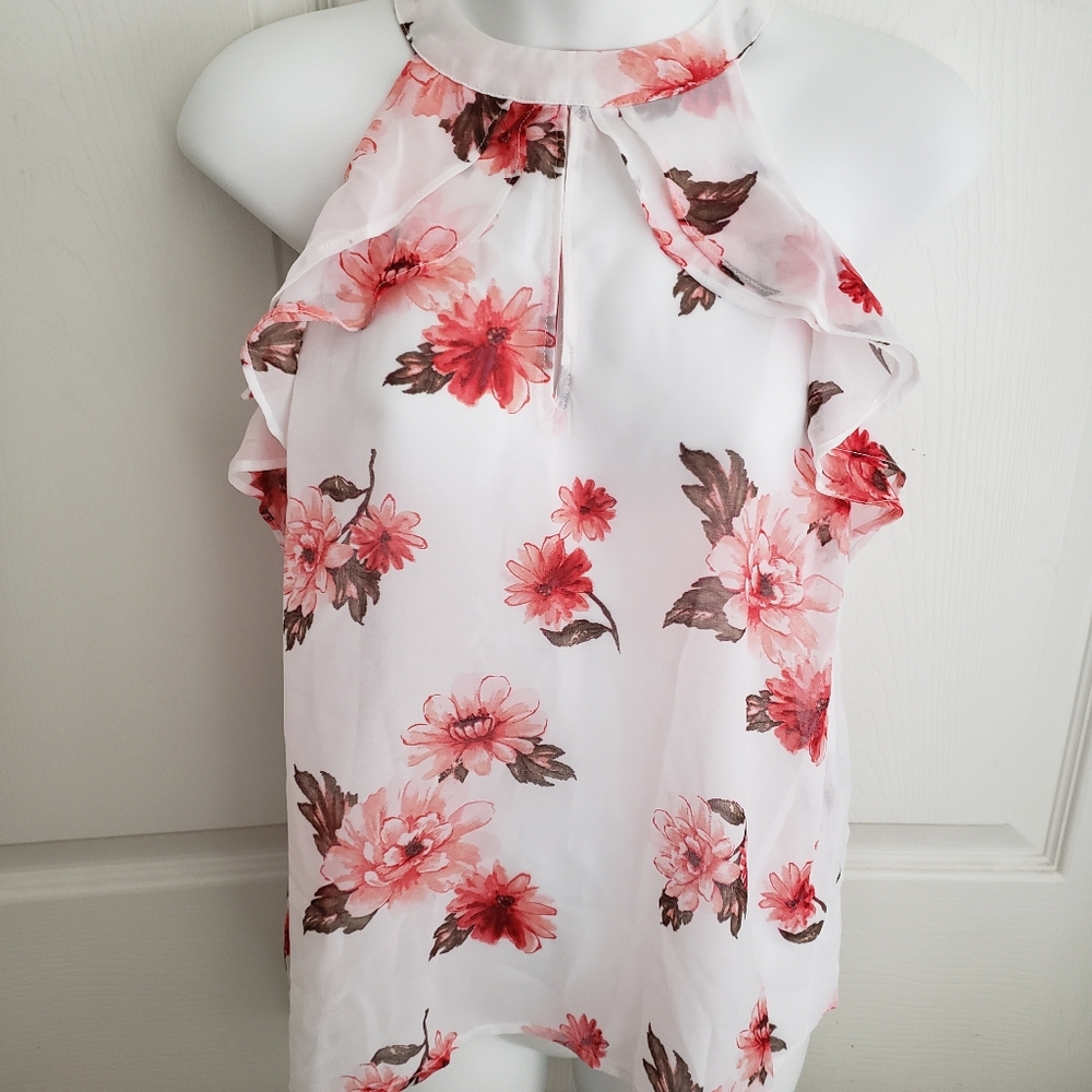 NWT Floral Woven Halter Top